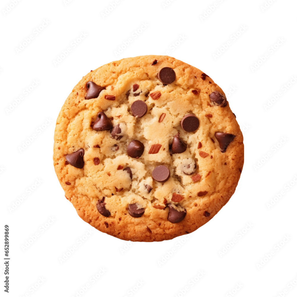 Chocolate and almond cookies isolated on transparent Background Chocolate and almond cookies isolated on transparent Background