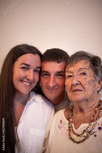 portrait of a grandmother with her grandchildren