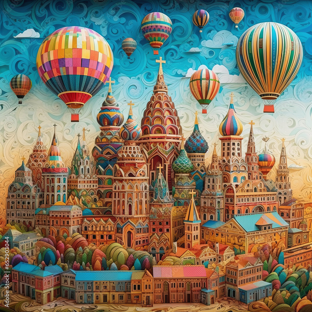 Castles on colorful background for decorations