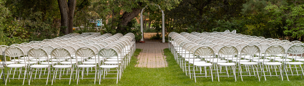 wedding setup for ceremony outdoors