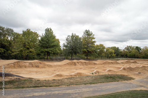 BMX Outdoor Starting Ramp at Racing Venue, Vertical photo