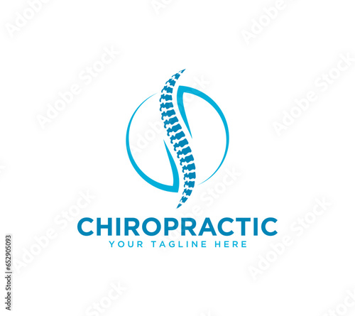 Chiropractic Human Backbone Spine logo design on white background, Vector illustration.