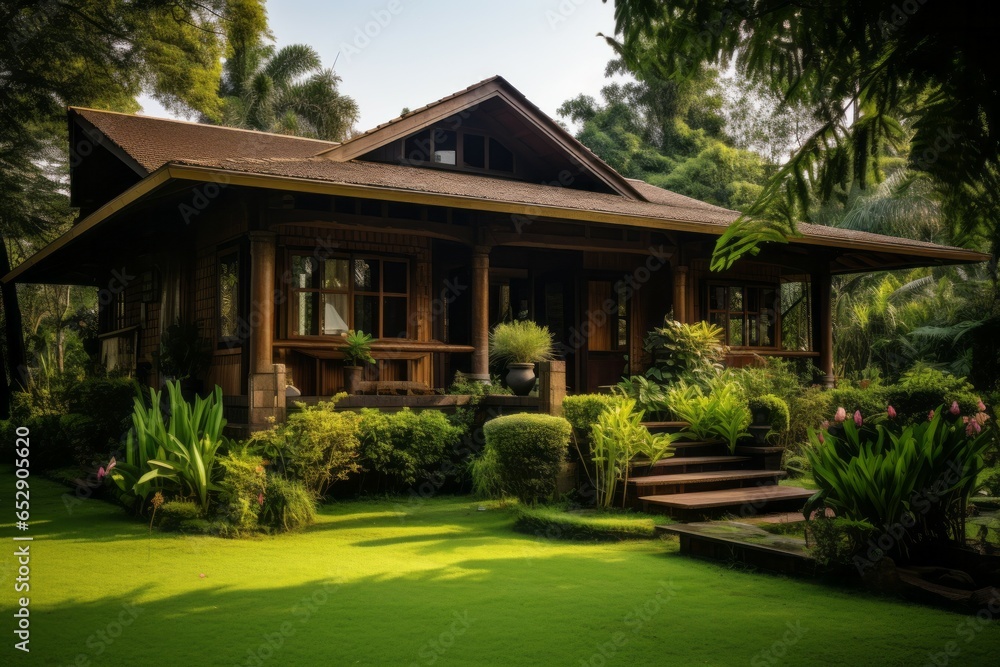 Experience the charm of a beautifully designed wooden bungalow