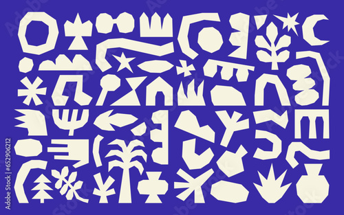 Collection of abstract, naive, organic and irregular cut-out shapes