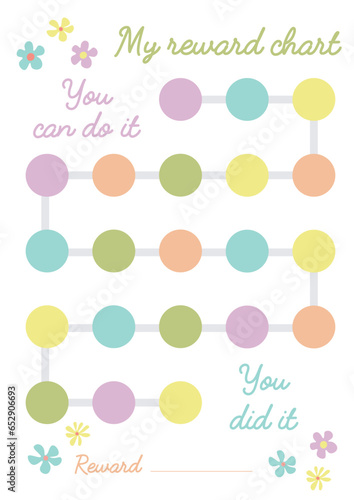 Pastel reward chart. Printable chore chart for girl. Toddler routine behavior chart for kids. Daily routine.