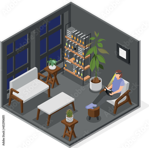 Power Outage Isometric Composition