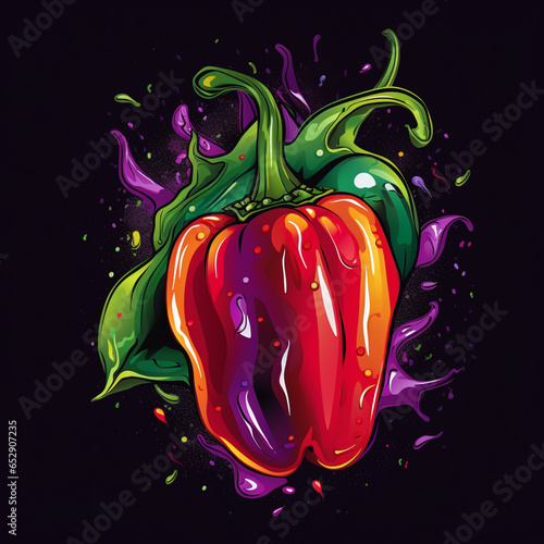 kolorowy, bajkowy owoc papryki