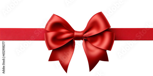 Papier peint red ribbon and bow  isolated against transparent background