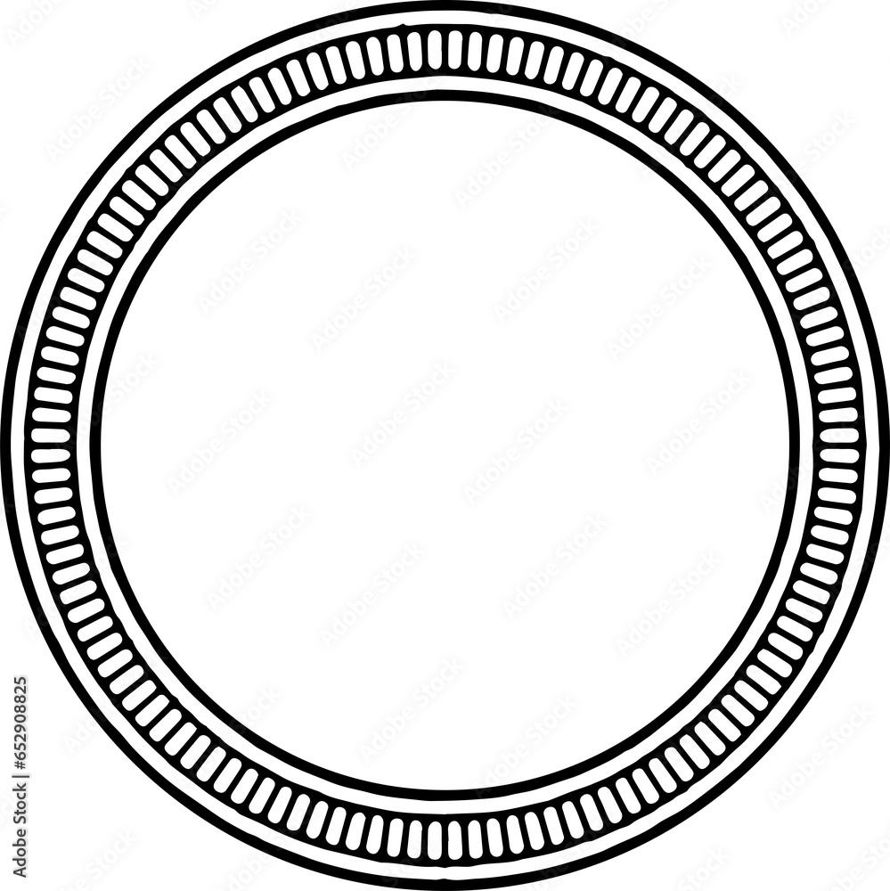 Round Decorative geometric circle shapes ornamental Border 