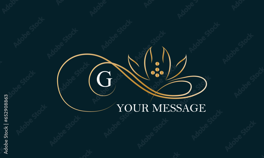 Exquisite monogram design template for one or two letters such as G. Business sign, identity monogram for restaurant, boutique, hotel, heraldry, jewelry.
