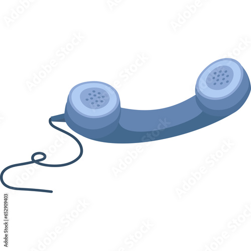 Wire phone handset vector icon isolated on white