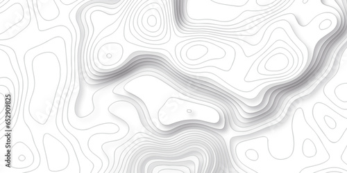 Topographic map background geographic line map with seamless ornament design. The black on white contours vector topography stylized height of the lines map.