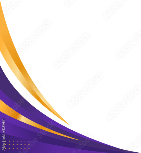 Purple gold abstract curve corner border or purple gold corner border
