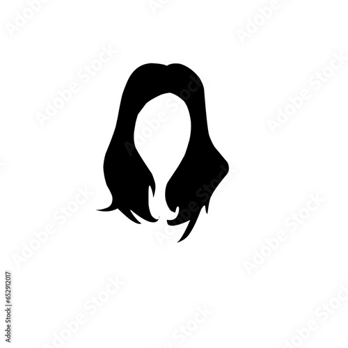 Woman black hair wigs Illustration 