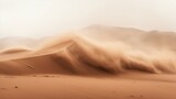 The stark beauty of a sandstorm in a desert landscape