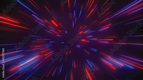 Background of zooming, looping neon lines.