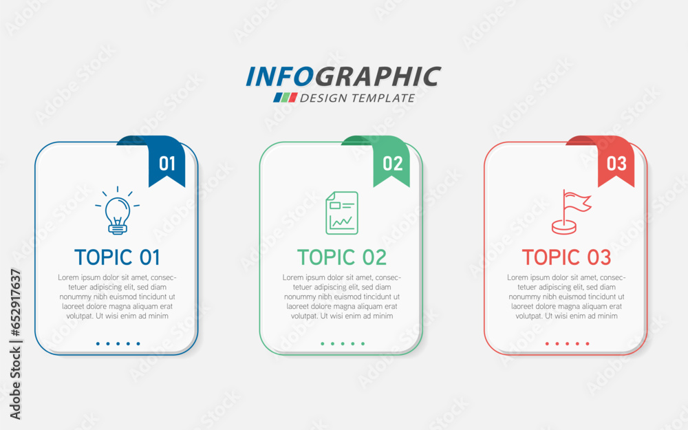 Obraz premium Timeline Creator infographic template. 3 Step timeline journey, calendar Flat simple infographics design template. presentation graph. Business concept with 3 options, vector illustration.