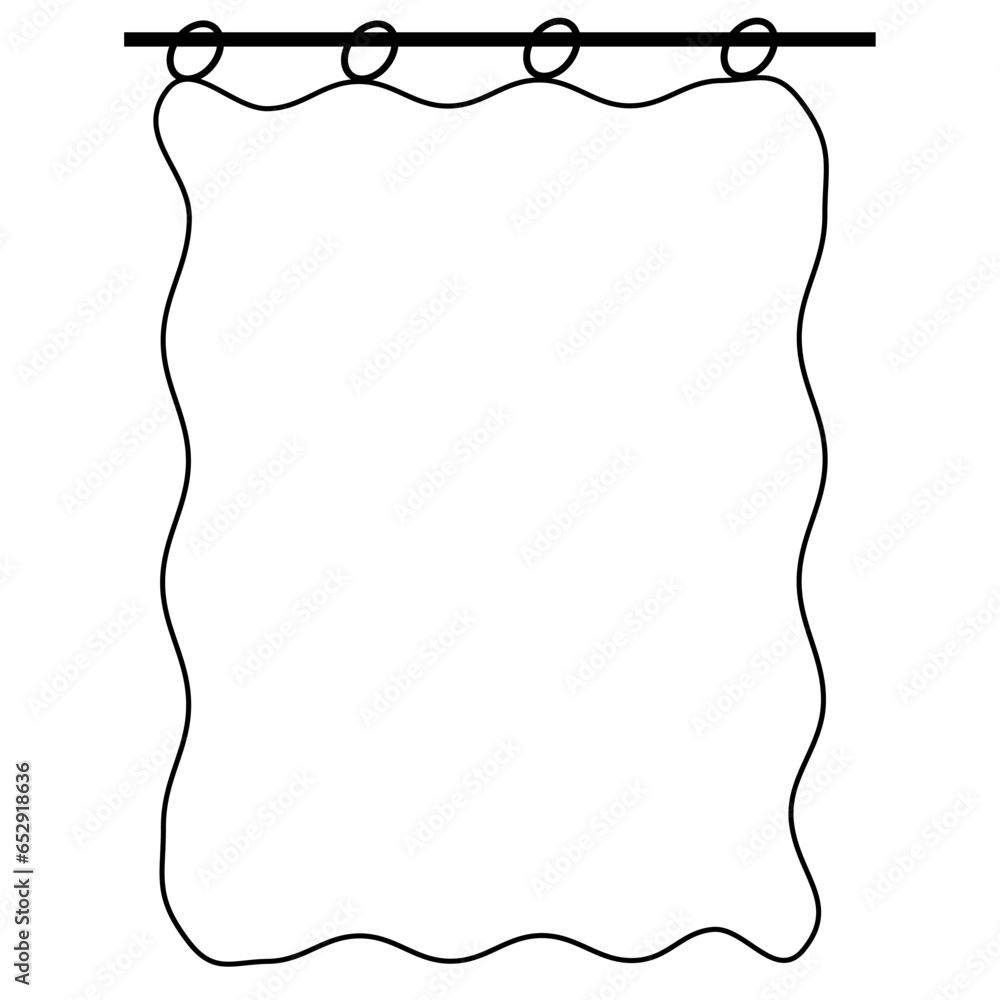 Black Vector outline illustration of curtains on a white background Black Vector outline illustration of curtains on a white background
