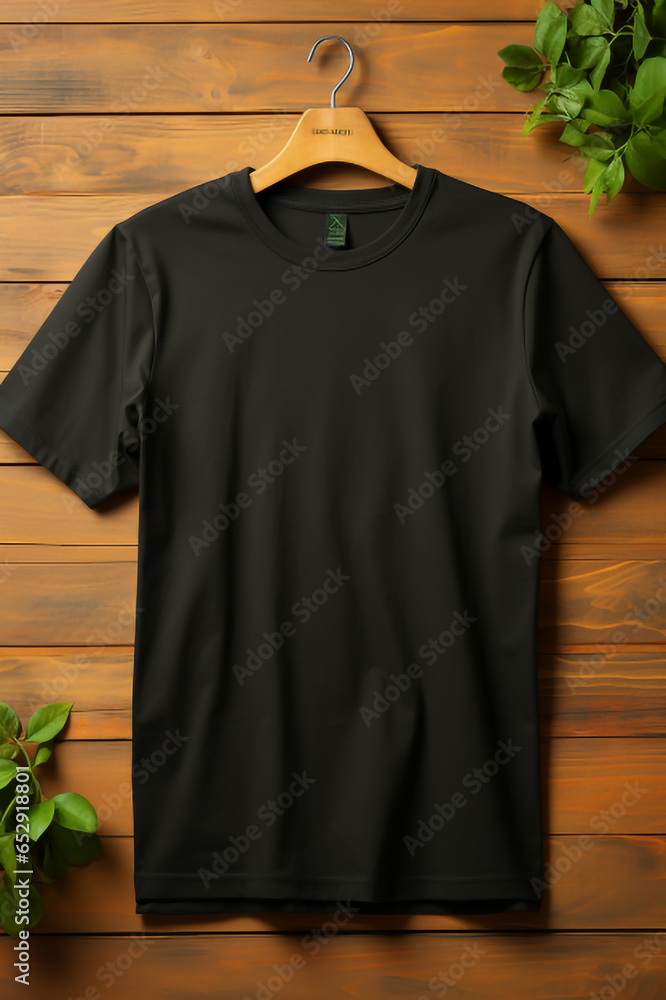 Photo black tshirts with copy space to mocup Photo black tshirts with copy space to mocup