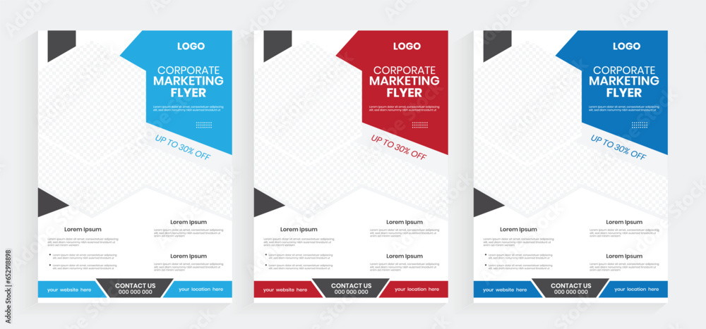 Corporate theme business best flyer design, Creative design element new year A4 leaflet, A4 size business proposal, Newest handout publication, and A4 clean paper sheet design