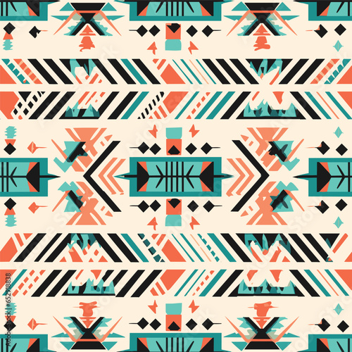 Native Aztec, Navajo seamless pattern. Tribal geometric print. Ethnic colorful design wallpaper, fabric, cover, textile, rug, blanket.