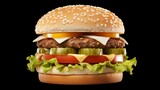 Hamburger McDonalds 8k realistic white background.Generative AI