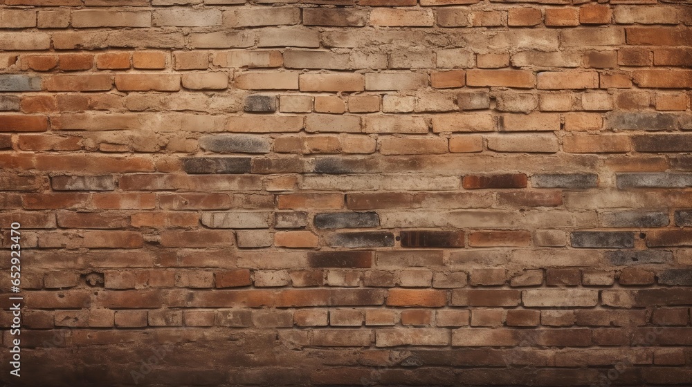 Fototapeta premium Warm up your space with this inviting brown brick wall background, featuring ample copy space 
