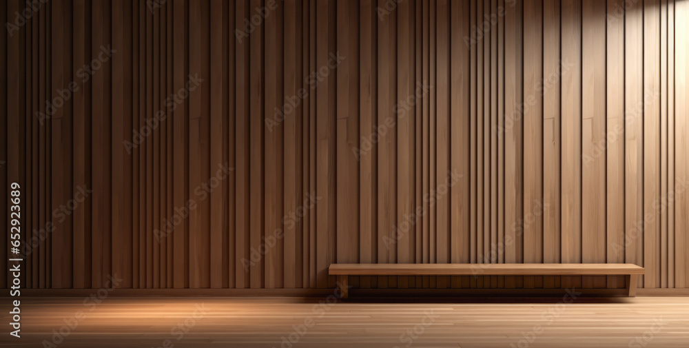Empty minimalist wooden room interior Empty minimalist wooden room interior