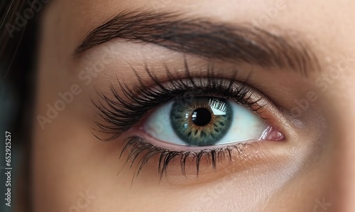 Close-Up of Woman's Beautiful Brown-Green Eye