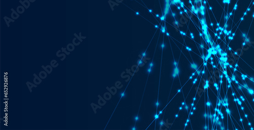 Abstract technology background with lines and glowing dots