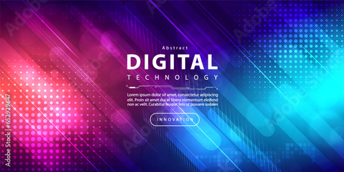 Abstract digital technology futuristic circuit blue pink background, Cyber science tech, Innovation communication future, Ai big data, internet network connection, Cloud hi-tech illustration vector