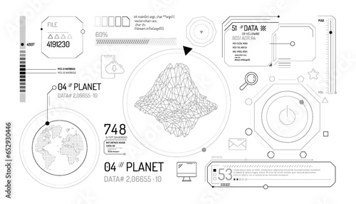 Set of infographic elements about the study of the planet Earth.
