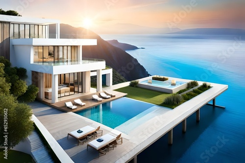 Modern Luxury House with pool.  © sarmad