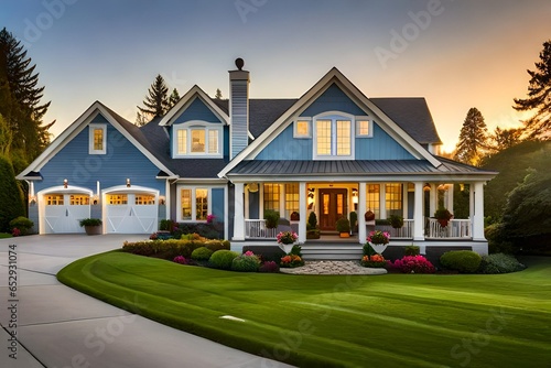 A Beautiful House with Lawn