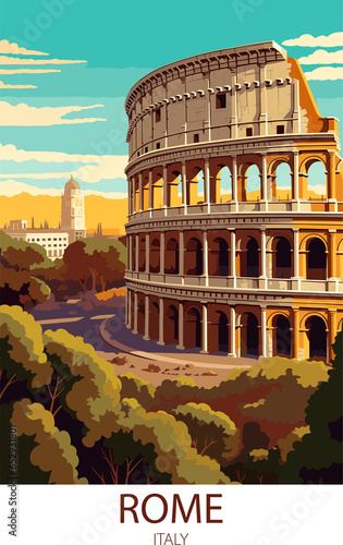 Rome Travel Print Wall Art Rome Wall Hanging Home Decoration Rome Italy Travel Poster