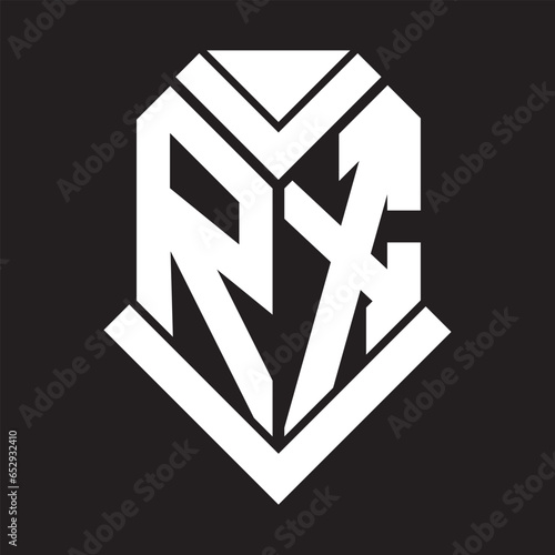 RX letter logo design on black background. RX creative initials letter logo concept. RX letter design.
