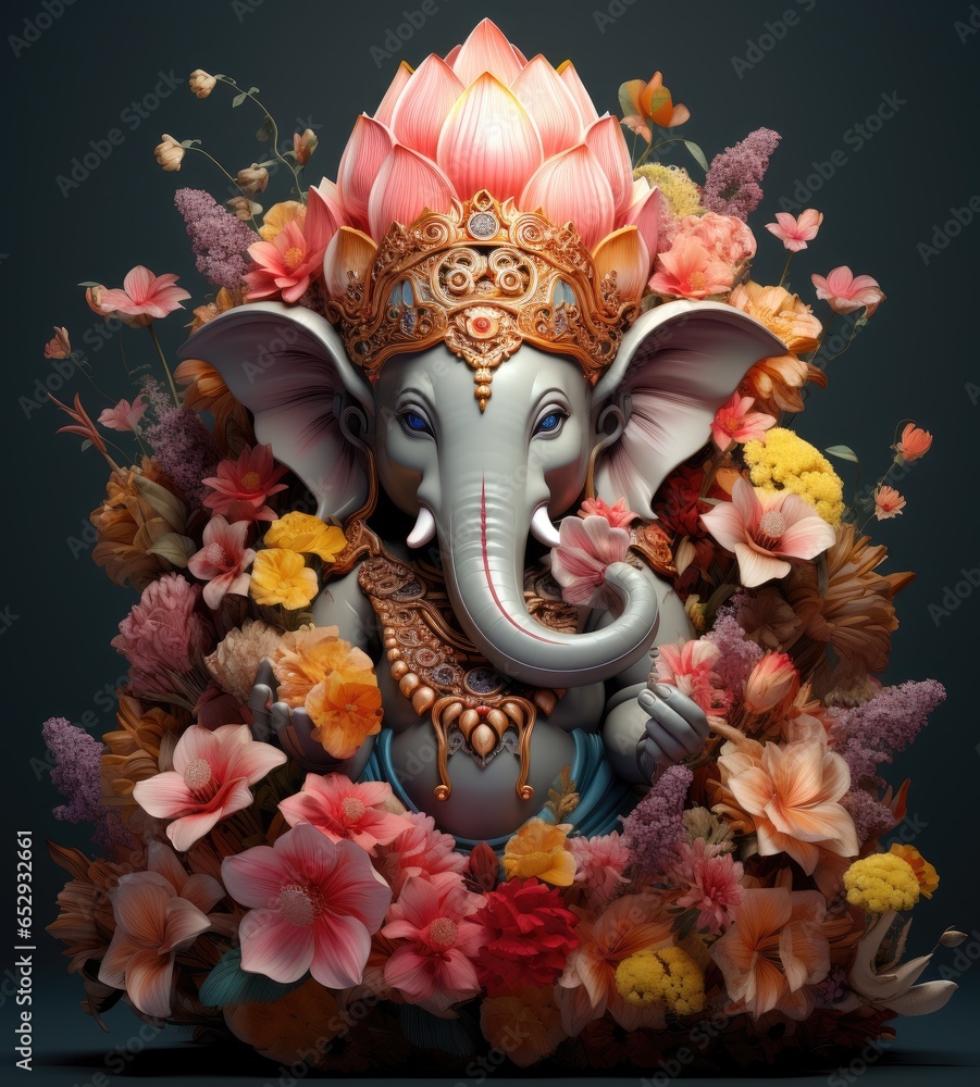 Adorable 3D Ganesha A Cute Illustration