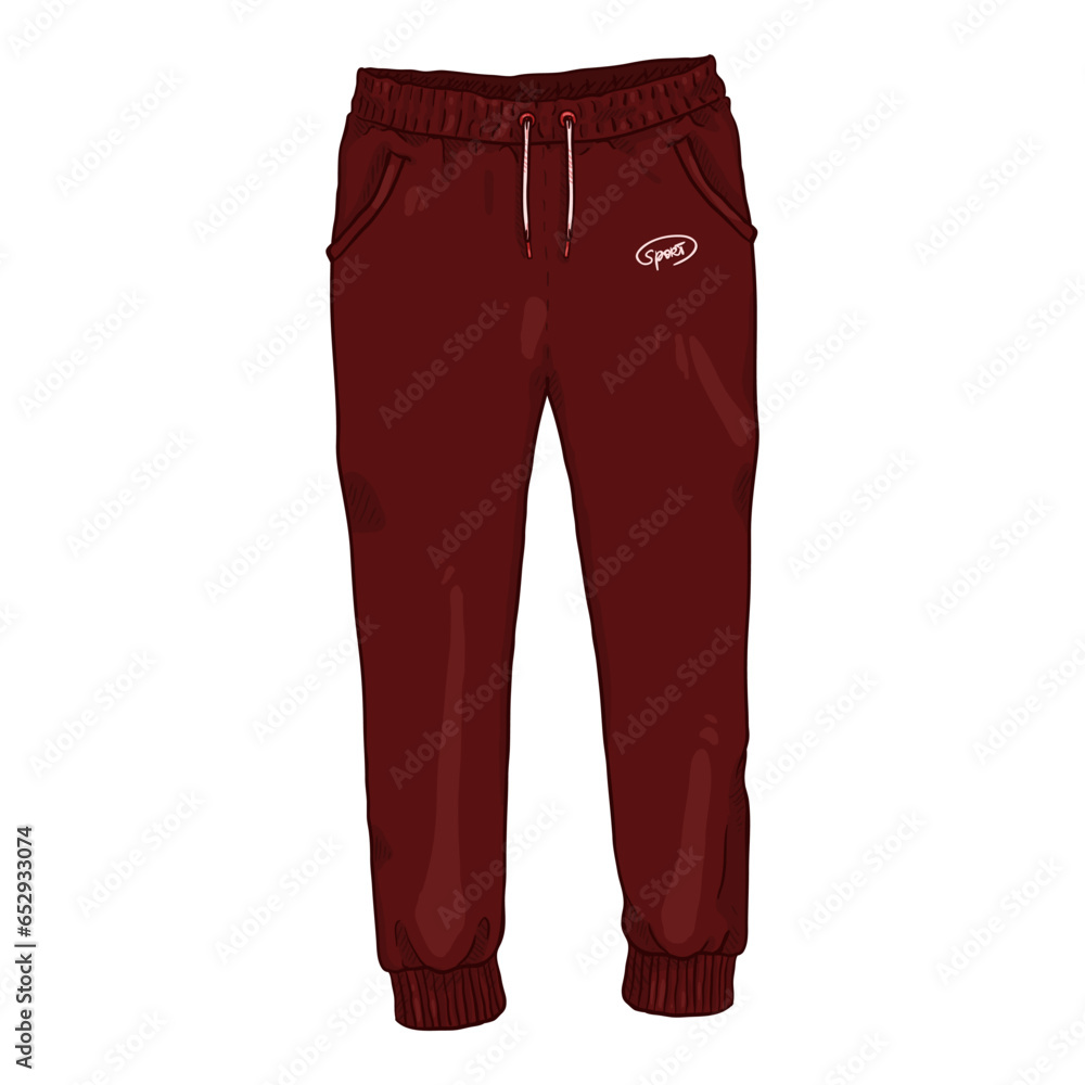 Vector Single CartoonRed Training Pants Vector Single CartoonRed Training Pants