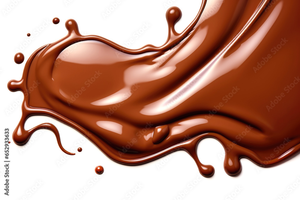 Splashes, smeared milk chocolate on a white background Splashes, smeared milk chocolate on a white background