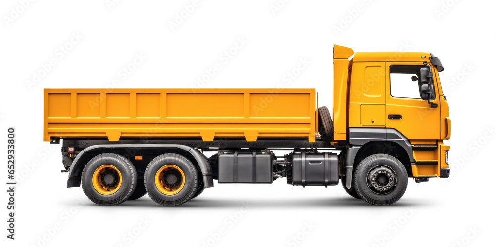 Yellow truck isolated from the background	
