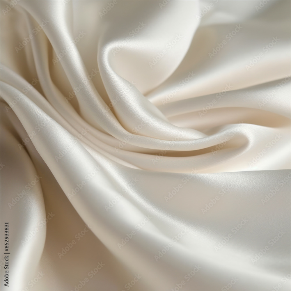 Obraz premium Gewellter weißer Samt, eleganter Hintergrund, Generative AI
