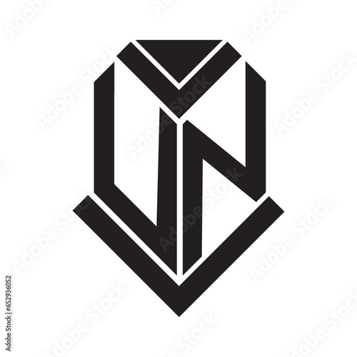 UN letter logo design on white background. UN creative initials letter logo concept. UN letter design.
 photo