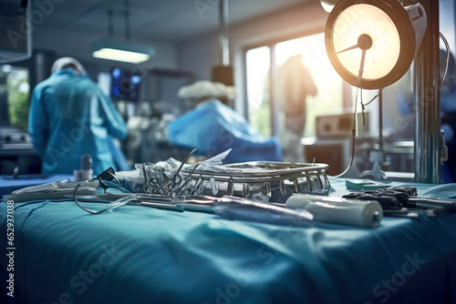 Photo of a fully equipped hospital room ready to provide medical care photo