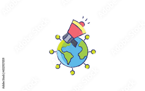 Global marketing hand drawn illustration