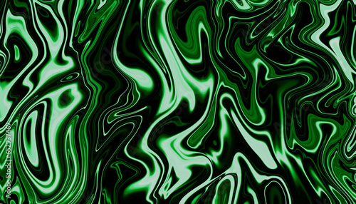 Liquid metal dark green aluminum antique luxury metallic abstract wave texture as decoration ornament and wallpaper 
