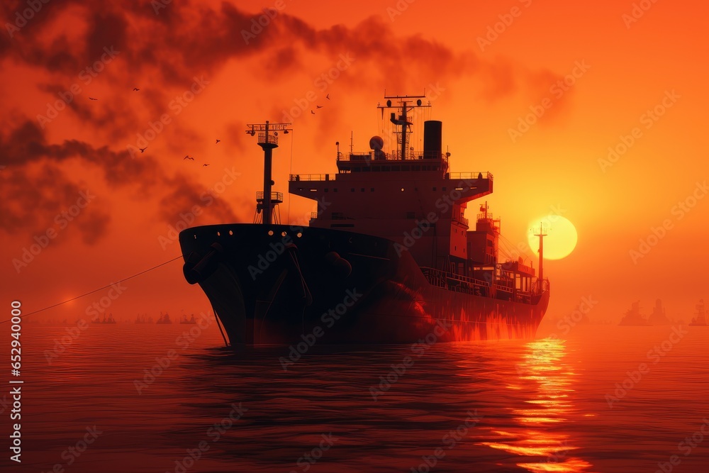 A picture of a large boat floating on top of a body of water. This image can be used to depict calmness, travel, or leisure activities near the water. A picture of a large boat floating on top of a body of water. This image can be used to depict calmness, travel, or leisure activities near the water.