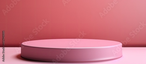 Simplified branding background with pink podium on pink fabric illustration