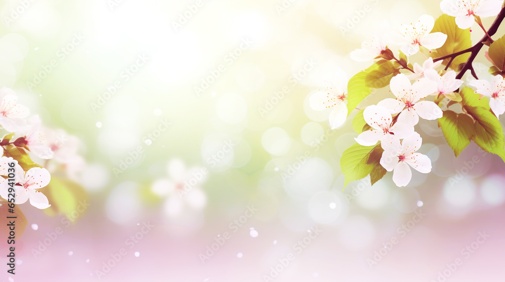 Beautiful spring background, cherry blossoms, bokeh.