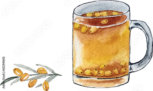 Spicy tea with sea buckthorn