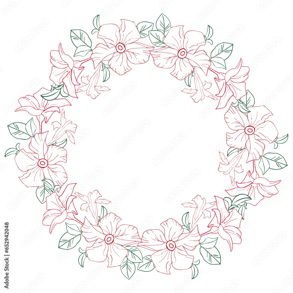Jasmine exotic wreath flower, hand drawn vector illustration for card or wedding invite Jasmine exotic wreath flower, hand drawn vector illustration for card or wedding invite